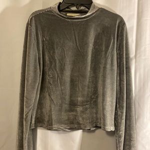 Madden Girl Gray Velvet Crop Top